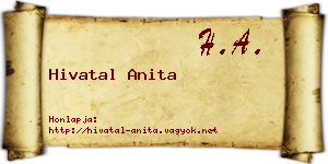 Hivatal Anita névjegykártya