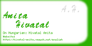 anita hivatal business card